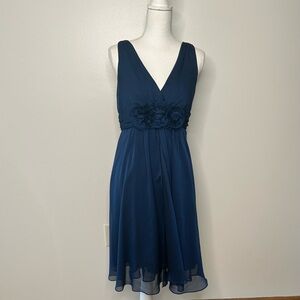 Adrianna Papell Occasion Womens Chiffon Dress Cocktail Blue Size 10 Fairy Core